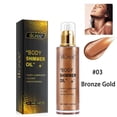 thumbnail image 1 of Body Shimmer Oil 100ml, Moisturizing Long Lasting Body Luminizer Face Brighten, Waterproof Liquid Illuminator Body Glow, Summer Glowing Makeup (Bronze Gold), 1 of 9