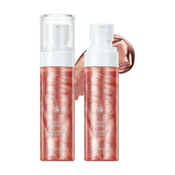 Body Shimmer Oil,Liquid Body Illuminator, Moisturizing Long Lasting Shimmer, Smooth Waterproof Shimmer Oil, Glow Body Highlighter Face Luminizer