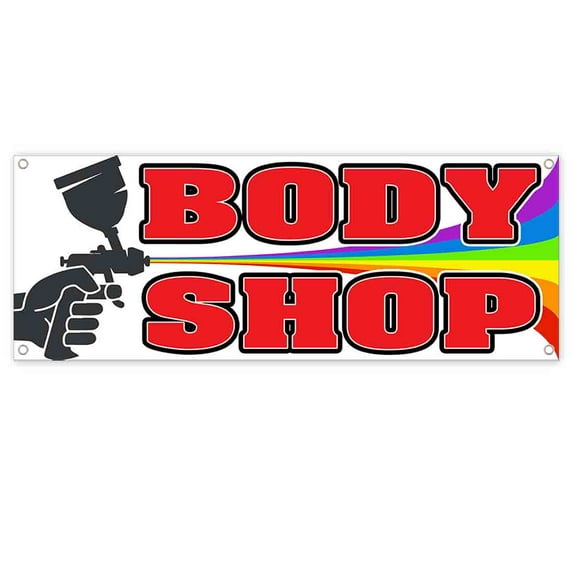 Body Shop 13 oz Vinyl Banner With Metal Grommets