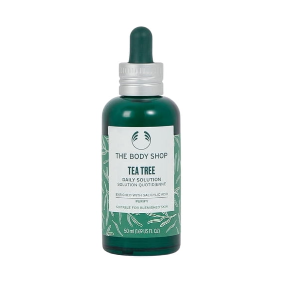 The Body Shop Tea Tree Daily Solution Serum, Lightweight & Purifying Skincare for Blemished Skin, Natural-Origin Formula with Salicylic Acid & Tea Tree Oil, 1.69 fl oz