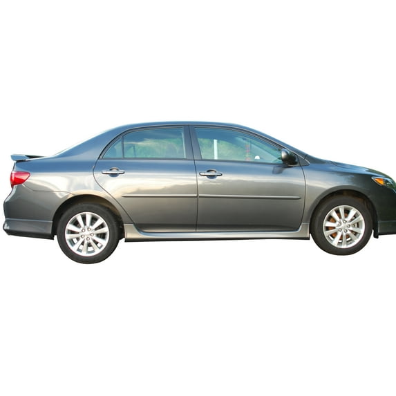 Body Side Moldings made for the 2009 - 2013 Toyota Corolla Painted in the Factory Paint Code of Your Choice 8U6