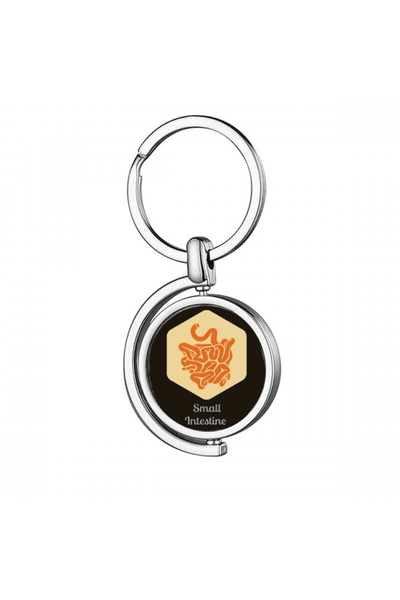 Body Small Intestine Rotating Keychain Metal Keyring Holder