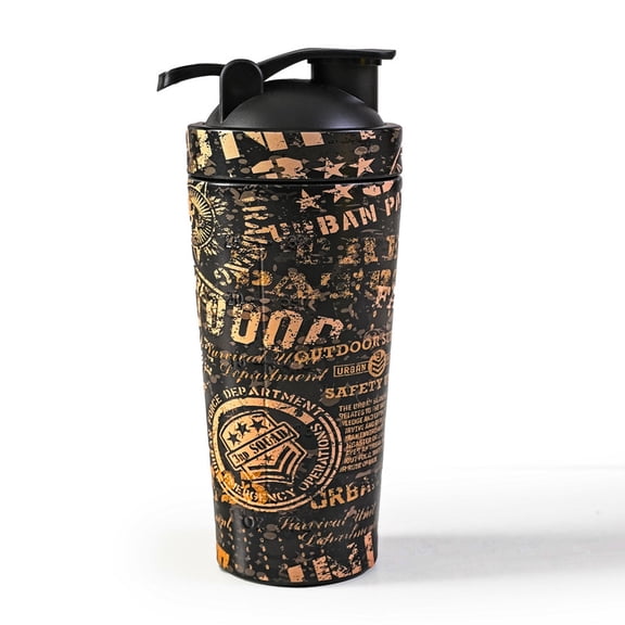 Body Smith Abstract Black BPA Free Stainless Steel Shaker- 750ML