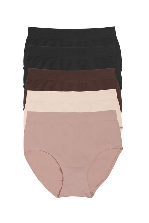 Body Smooth Seamless Brief 5-Pack (All About Toffee, Small)