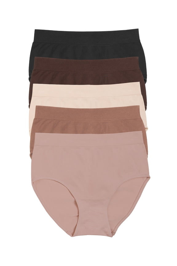Body Smooth Seamless Brief 5-Pack (Cocoa Beans, X-Large)
