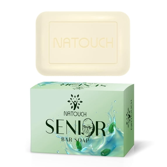 Body Soap for Aging Skin, Cleansing & Deodorizing Natural Soap Bar with Peppermint and Tea Tree Extract to Help with Nonenal Body Odor, and maintain moisture