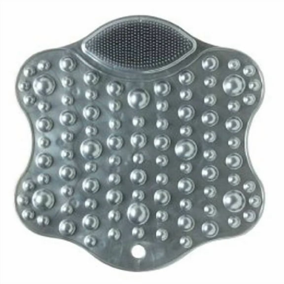 Body & Sole Bath Tub And Shower Mat Firm Bristles, Reflex Bumps Silver 06115