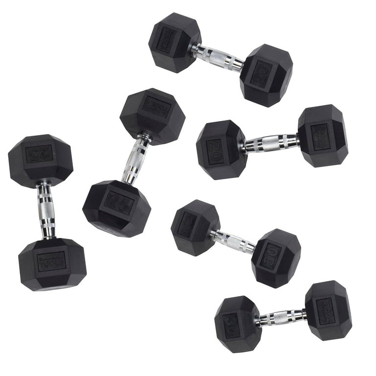 Body Solid 150 lbs. Rubber Hex Dumbbell Set Walmart