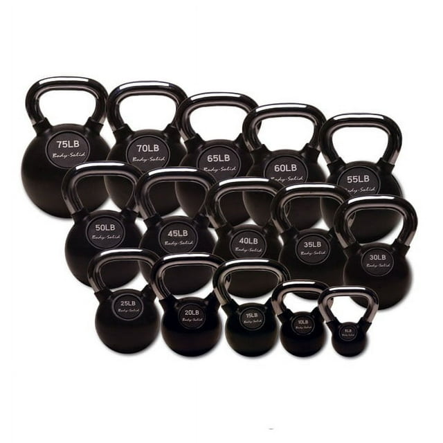 Body-Solid Commercial Kettlebell Set 5-50lbs (KBCS275) Chrome Handle*New*