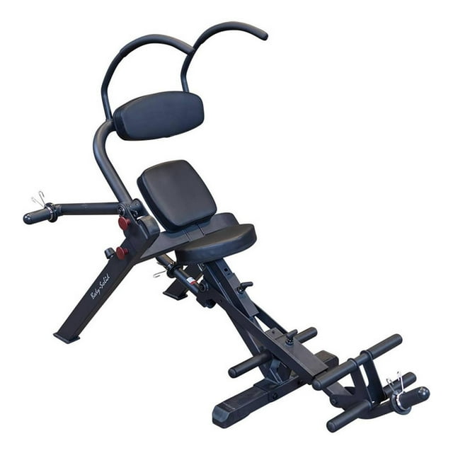 Body Solid GAB300 Semi Recumbent Ab Bench w/ Steel Frame for Abs & Obliques, Black