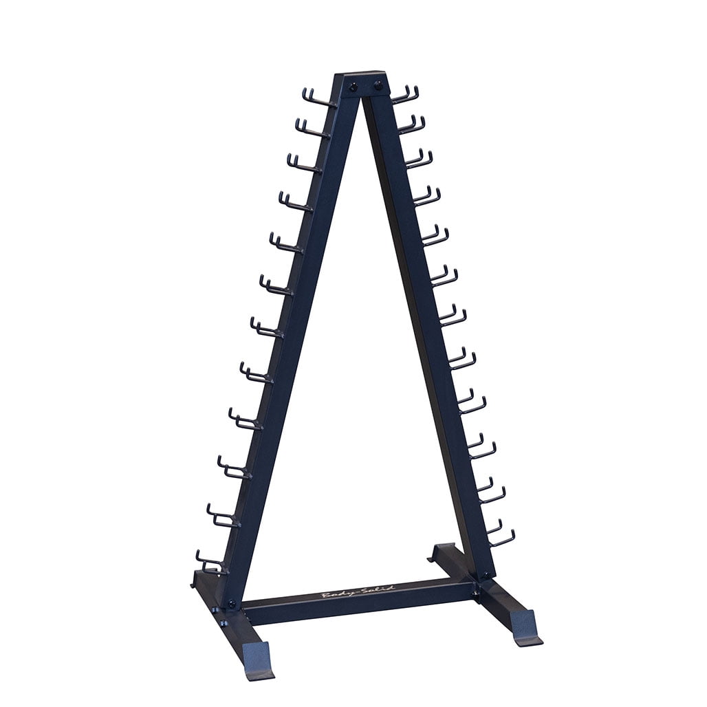 Solid Steel Vertical Dumbbell Rack for 12 Pairs, Black