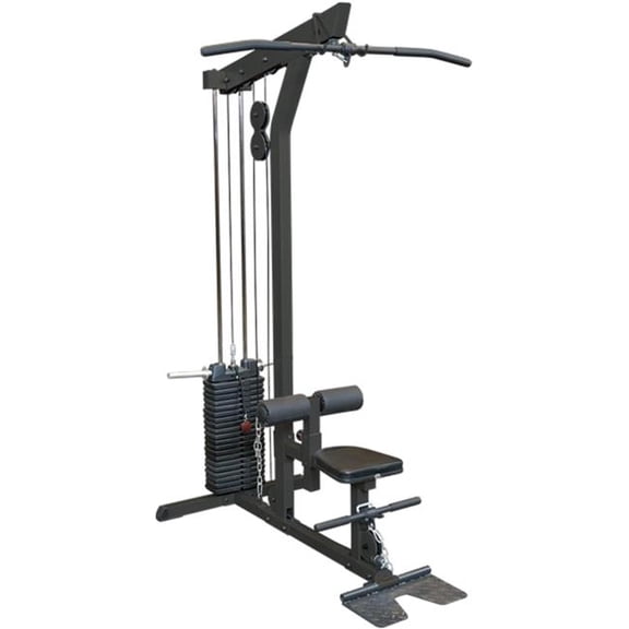 Body Solid GLM85B-3 310 lbs Stack Pro LAT Machine - Sculpt Stronger Space-Saving - Black