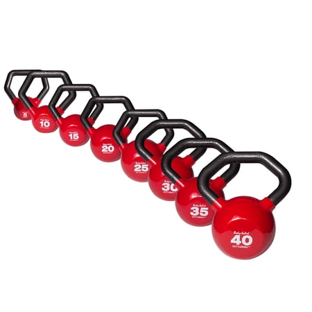 Body Solid KBLS 180lbs Vinyl Dipped Kettleball Set 5-40