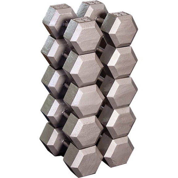Body-Solid Rubber Hex Dumbbell Set 55-75 lbs SDRS650 *New*