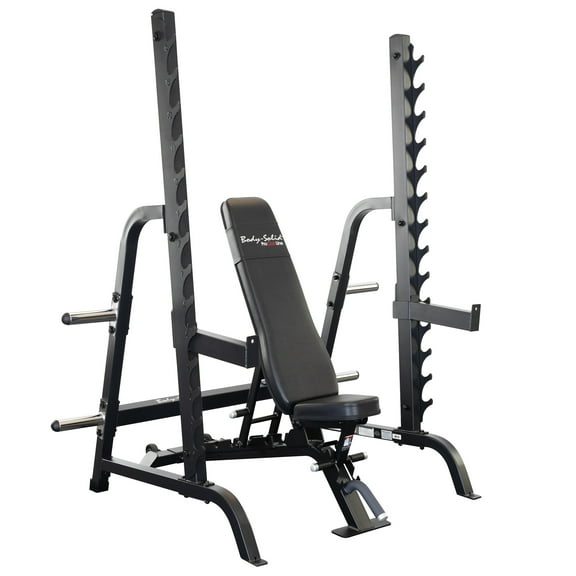 Body-Solid - SDIB370 Olympic Bench Rack Combo - BLACK