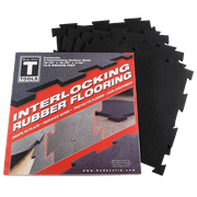Body Solid Tools RFBST4PB - 4-Piece Puzzle Mat, Black, 7/16  - Four 19.75  Square Mats Per Pack