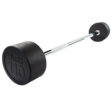 Body Solid Tools - SBB110 Rubber Coated Fixed Straight Barbell, 110lb