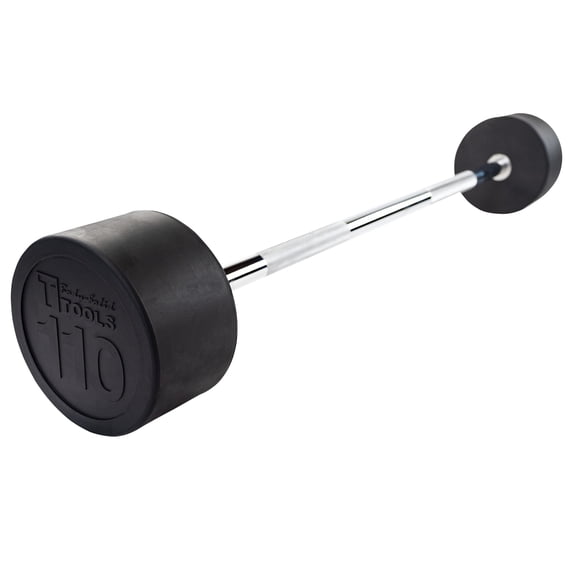 Body Solid Tools - SBB110 Rubber Coated Fixed Straight Barbell, 110lb