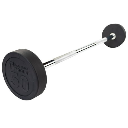 Body Solid Tools - SBB50 Rubber Coated Fixed Straight Barbell, 50lb