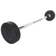 Body Solid Tools - SBB50 Rubber Coated Fixed Straight Barbell, 50lb