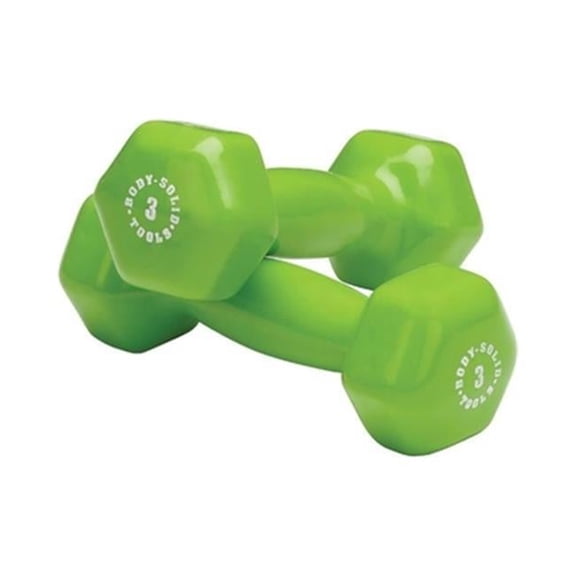 Body Solid Vinyl Dumbbells 3 lb Pair (Green)