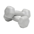 thumbnail image 1 of Body Solid Vinyl Dumbbells 4 lb Pair (Light Gray), 1 of 3