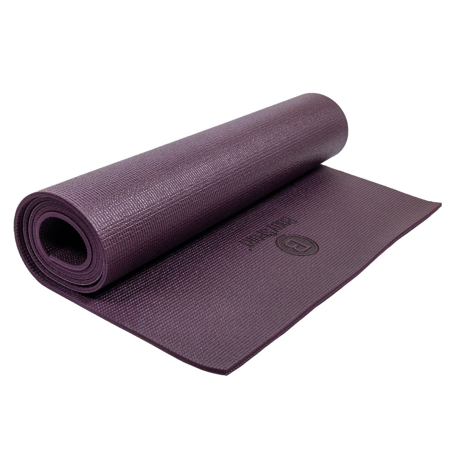 Body Sport 1/4" Yoga Mat, Purple - High-Density, Non-Slip Surface with Shock Absorption - Ideal for Yoga, Pilates, and Home Workouts