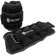 Body Sport 1 pound – 5 pound Black/Black Adjustable Ankle Weights for Men, Women, and Kids – Workout Aid for Added Resistance