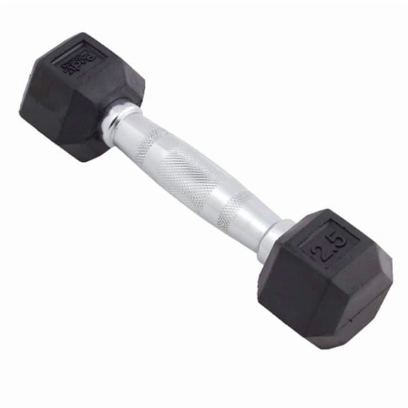 Body Sport BDSRSDB75 Rubber Encased Hex Dumbbell, 75 lbs