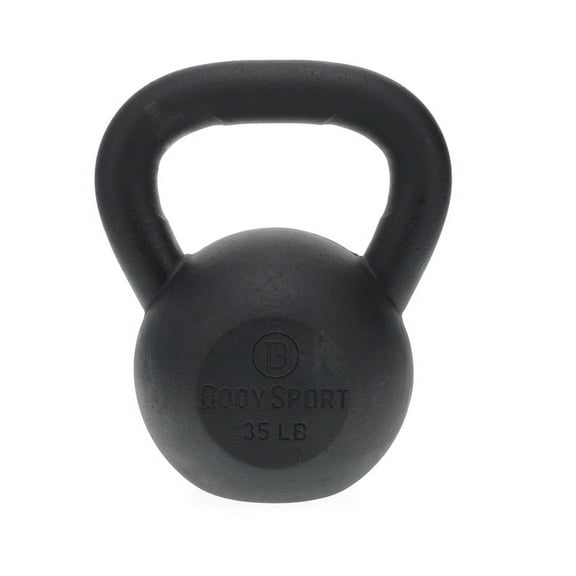Body Sport Cast Iron Kettlebell, 35 lb. - Professional Weight Training Equipment for Home & Gym Workouts