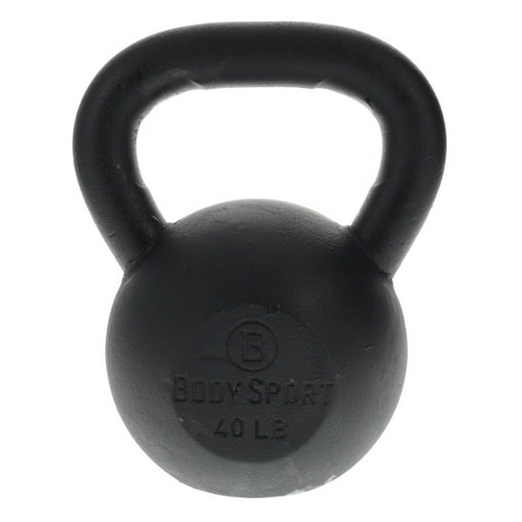 Body Sport Cast Iron Kettlebell, 40 lb. - Professional Weight Training Equipment for Home & Gym Workouts