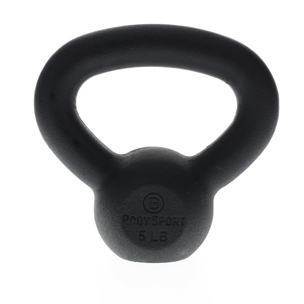 Body Sport Cast Iron Kettlebell, 5 lb. - Professional Weight Training Equipment for Home & Gym Workouts