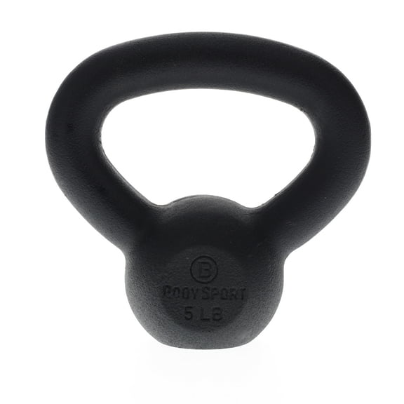 Body Sport Cast Iron Kettlebell, 5 lb. - Professional Weight Training Equipment for Home & Gym Workouts