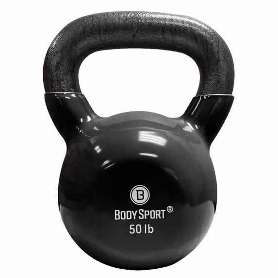 Free Shipping! Body Sport Cast Iron Vinyl Coated Kettlebells, 50 lb ...