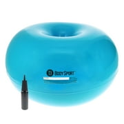 Body Sport Donut Ball, Teal, 33.5 in. x 17.7 in. – Durable, Inflatable Exercise Ball for Balance & Stability Training, Yoga, & Pilates Workouts – Use in Home, Office, Gym, or Classroom