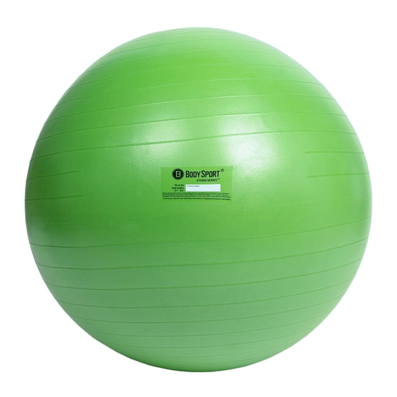 Body Sport Green Fitness Ball (55 cm), Pump & Exercise Guide Included