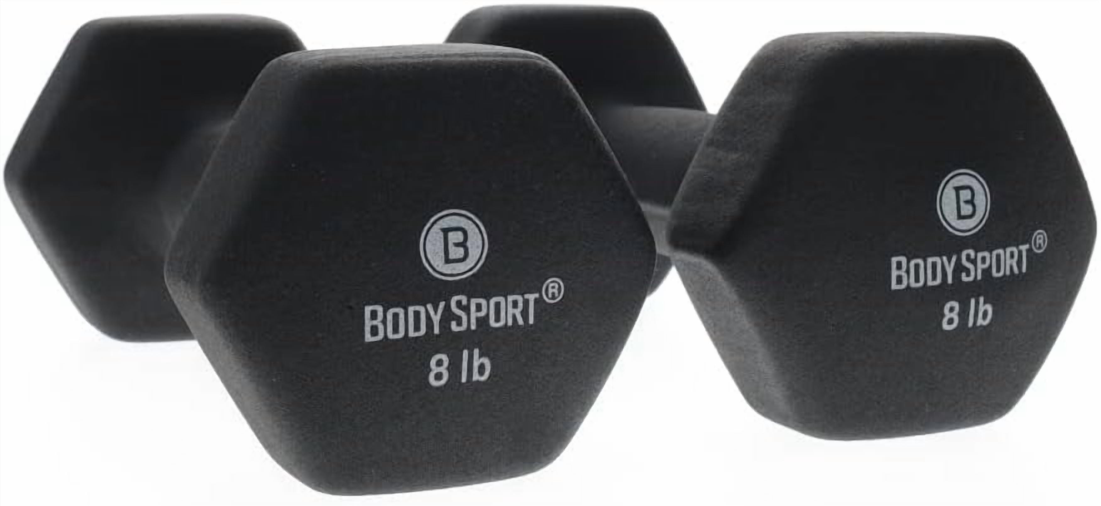 Body Sport Neoprene Dumbbell Weight - Latex-Free, Strength Training Equipment for Home Fitness & Gym Workouts
