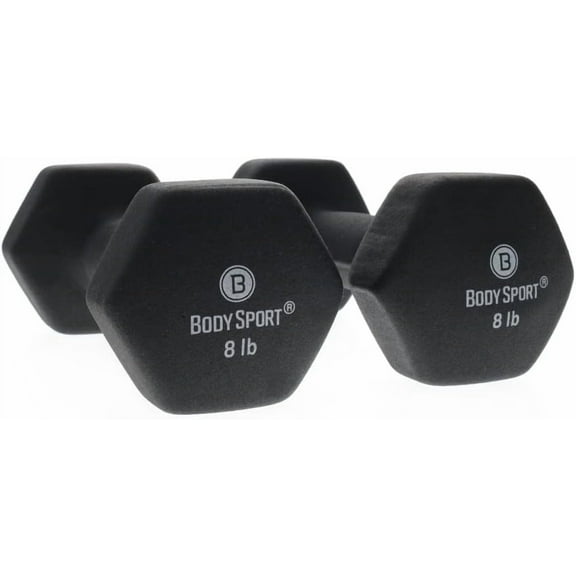 Body Sport Neoprene Dumbbell Weight - Latex-Free, Strength Training Equipment for Home Fitness & Gym Workouts