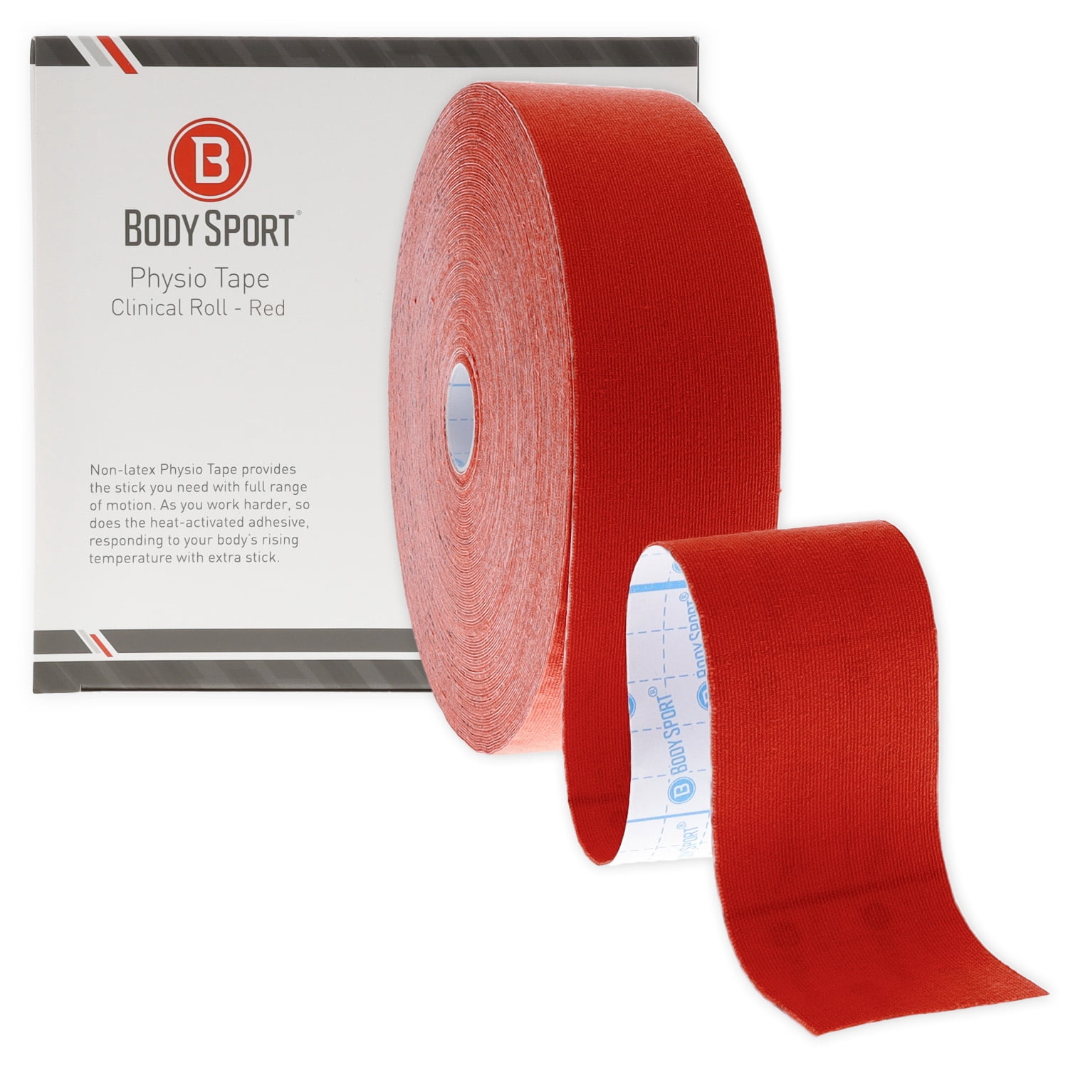 Body Sport Physio Tape Roll, Versatile Kinesiology Tape, Length: 33.5 yds., Width: 2", Red