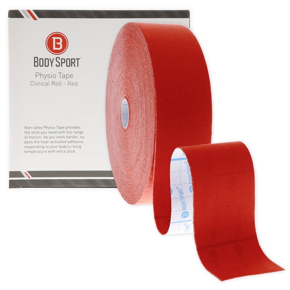Body Sport Physio Tape Roll, Versatile Kinesiology Tape, Length: 33.5 yds., Width: 2", Red