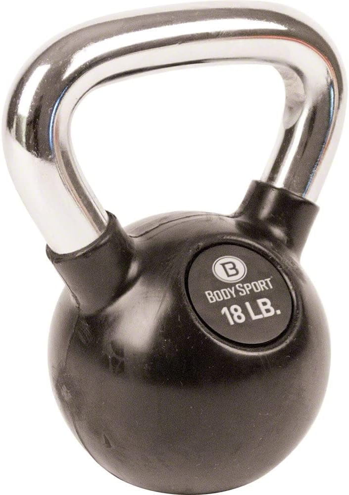 Body Sport Rubber Steel Kettlebell, 10 Ib. – Easy Grip, Strength Training  Kettlebells for Weight Lifting – Professional 