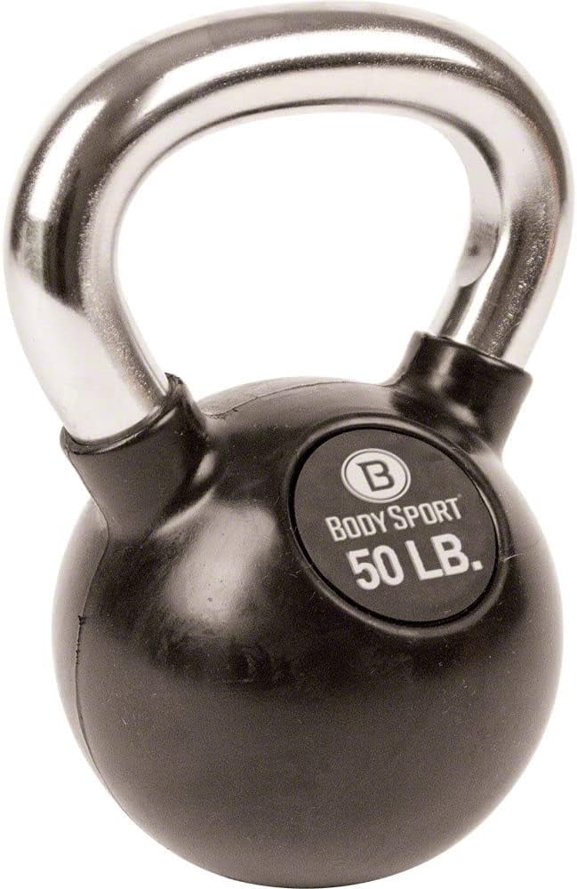 Body Sport Rubber Steel Kettlebell, 50 lb. - Professional Strength ...