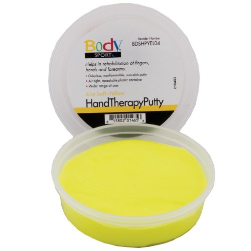 Body Sport Standard Hand Therapy Putty, Yellow, 4 Oz., Soft