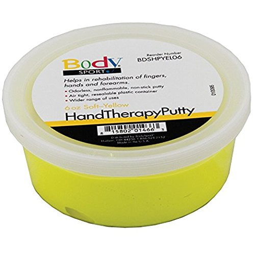 Body Sport Standard Hand Therapy Putty, Yellow, 6 Oz., Soft
