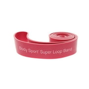 Body Sport Super Loop Band, Heavy Resistance, Red, 41" x 2-1/2", Exercise Chart Included