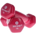 thumbnail image 1 of Body Sport Vinyl Coated Dumbbell Weight, 1 lb. (Single) - Strength Training Equipment for Home Fitness & Gym Workouts (Pink), 1 of 7