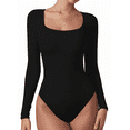 thumbnail image 1 of Body Suit Tummy Control Bodysuit Long Sleeve Tops Women Clothing, 1 of 5