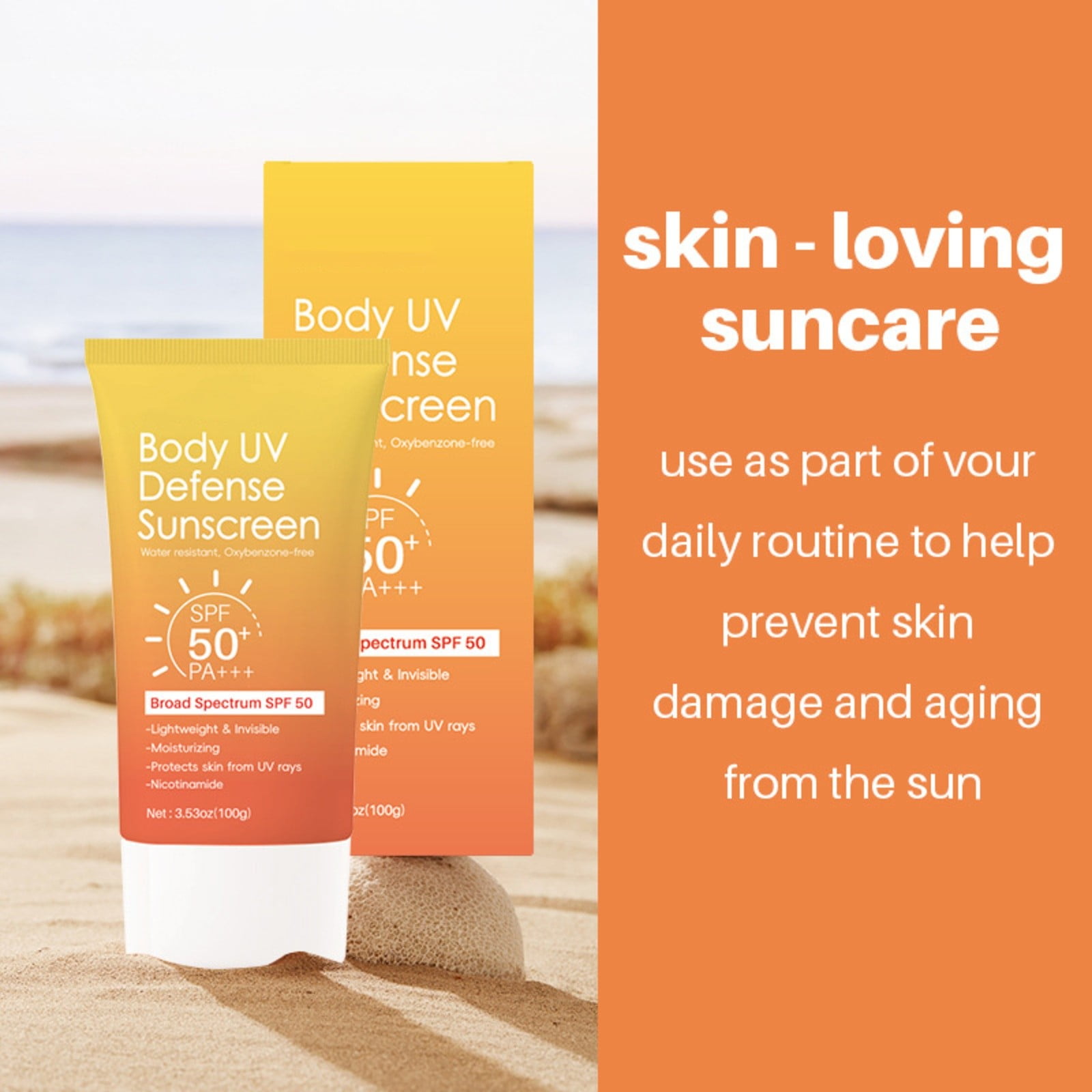 Body Sunscreen Moisturizing Hydrating Refreshing Lotion Illuminating