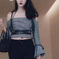 thumbnail image 1 of Body Suspenders PU Harness Leather Women Waist Strap Garter Belt Adjustable Bands for Festival Party Nightclub Prom Adjustable straps Black, 1 of 8