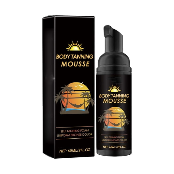 Body Tanning Mousse 2.1 oz, Lightweight Foam for Streak Free Natural Tan, Easy to Apply for Body
